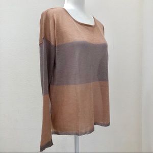 DESIGN History Dusty Pink Grey Oversized Light Sweater Knit Long Sleeve Top Sz M